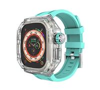 ZEDEVB Kit de modificación de caja de reloj transparente y correa de reloj, para Apple Watch Ultra de 49 mm, funda de lujo Glacier, para iWatch Series 8 de 49 mm, correa de reloj de goma, FOR 49MM,