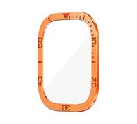 ZEDEVB Protector de pantalla para Apple Watch Ultra 49mm, accesorios de carcasa, marco de cubierta de Metal + vidrio templado para iWatch Ultra 2, anillo de bisel de 49mm(Orange)