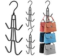 ZEDODIER Paquete de 4 perchas de metal negro para bolsas de mano, organizador de almacenamiento de bolsos, organizador de almacenamiento para bolsos, bolsos, mochilas, camisetas sin mangas, cinturones