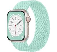 Zedoli Correa trenzada Solo Loop compatible con Apple Watch SE de 38 mm, 40 mm, 41 mm, 42 mm, correa elástica ajustable de nailon para iWatch Series 10, 9, 8, 7, 6, 5, 4, 3, 2, 1, color verde claro