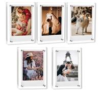 ZEECER Marco magnético acrílico para nevera, marco de fotos magnético de doble cara para nevera, marco de fotos transparente, sin marco, decoración del hogar para Fujifilm Instax Mini, 2.36 x 3.54