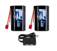 Zeee 2S Li-Ion Batería 7.4V 2000mAh con Conector Deans T Compatible con Coches RC Escala 1:10, 1:12, 1:16 Tracción en Las Cuatro Ruedas Coche RC de Alta Velocidad Barco RC Camiones RC Pedazo(2 pcs)