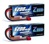 Zeee 2S Lipo Batería 5200mAh 7.4V 50C con Connector T (2 Paquetes)