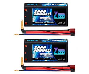 Zeee 2S LiPo Batería 7.4V 100C 5000mAh Carcasa Dura Corta con Conector de Bola a Deans T de 4.0 mm para RC Car RC Truck Avión Helicóptero Barco Buggy Wing (2 Paquetes)