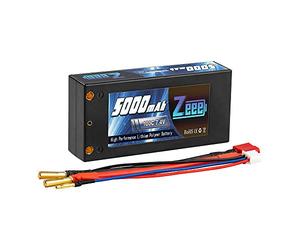 Zeee 2S LiPo Batería 7.4V 100C 5000mAh Hardcase RC Batería con 4.0mm Ball to Deans T Conector para RC Car RC Truck Avión Helicóptero Barco Buggy Wing (Corto)
