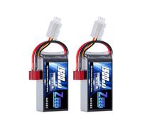 Zeee 2S Lipo Batería RC Batería 7,4V 60C 1500 mAh con Conector en T para Aviones teledirigidos, Aviones con Mando a Distancia (2 pcs)