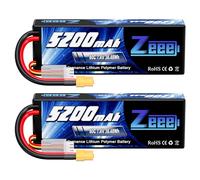 Zeee 2S Lipo Battery 7.4V 80C 5200mAh Batería de Estuche rígido con Enchufe XT60 para RC Evader Bx Coche Camión Camión Truggy RC Hobby (2 Paquetes)