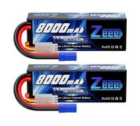 Zeee 3S Lipo Batería 11.1V 8000mAh 100C Hardcase Batería con Conector EC5 para RC Evader Bx Auto Car Truck Truck Truggy RC Hobby (2 Paquetes)