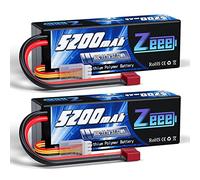 Zeee 3S Lipo Batería 5200mAh 11.1V 80C RC Batería Hardcase con Deans Plug para RC Car Boat Truck Helicopter Airplane Racing Modelos (2 Paquetes)