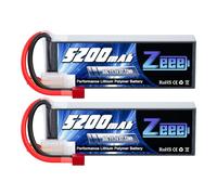 Zeee 3S Lipo Batería RC Batería 11,1V 50C 5200mAh con Conector en T para Aviones teledirigidos, Aviones con Mando a Distancia (2 Paquetes)