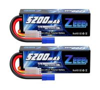 Zeee 3S Lipo Battery 11.1V 80C 5200mAh RC Battery Estuche rígido con Enchufe EC5 para RC Car Boat Truck Helicopter Airplane Racing Modelos (2 Paquetes)