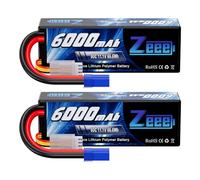 Zeee 3S Lipo Battery 11.1V 80C 6000mAh Batería de Estuche rígido con Enchufe EC5 para RC 1/8 1/10 Scale Vehicles Car, Trucks, Boats (Paquete de 2)