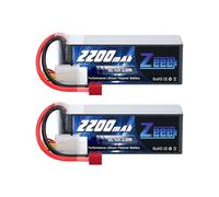 Zeee 4S Lipo Batería 14.8V 50C 2200mAh RC Batería con Deans T Plug para FPV Drone Quadcopter Helicóptero Avión RC Barco RC Coche RC Modelos (2 paquettes)