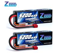Zeee-baterías Lipo para coche teledirigido, pila con enchufe en T para Dron, camión, helicóptero, barco, 5200mAh, 7,4 V, 50C, 2S, 1/2 unidades 2pcs 2S 50C 5200 T