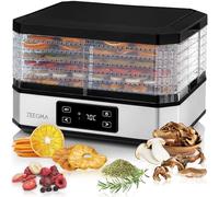 Zeegma Dry Chef - Deshidratador de Alimentos 500W, 6 Bandejas Expansibles, Termostato Ajustable 35-70°C, Temporizador 72h, Sistema de Circulación de Aire, Ideal para Frutas, Verduras, Setas y Carne