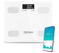 ZEEGMA Gewit bilancia pesapersone con peso corporeo bilancia pesapersone analisi digitale fino a 17 parametri corporei misurazione precisa LCD campo di misurazione del peso fino a 200 kg (Blanco)