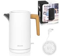 ZEEGMA KETLEE Hervidor de Agua Eléctrico Inalámbrico de 1,7 l para Té Café, Potencia de 2200 W, Indicador de Nivel de Agua, Apagado Automático, Acero Inoxidable Diseño Elegante Moderno