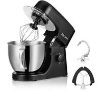 ZEEGMA Planeet MIX - Amasadora (1800 W, robot multifuncional con cuenco de 5 L, con asa y tapa, 8 velocidades, incluye panel táctil de 3 piezas) (Black)