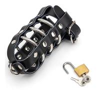 ZeeKoug Accesorio De Jaula Protectora De Fitness De Cuero Negro, CóModo Y úNico, FáCil De Usar, CóModo De Llevar, Un Regalo De Pareja.