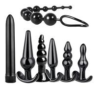 ZeeKoug Adecuado para gimnasios en el hogar, Regalos de Pareja, fácil de Limpiar, Conjunto de 7 Piezas de Accesorios de Masaje de Fitness de Silicona Negra