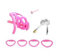 ZeeKoug Caja De ProteccióN Deportiva Rosa De Novedad, 4 Anillos De Diferentes TamañOs + Accesorios De Tubo De Silicona, Una Llave, FáCil De Llevar, Regalo De Pareja (TamañO PequeñO)