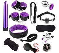 ZeeKoug Conjunto De 12 Piezas De Accesorios De Dados Divertidos De Nylon De Peluche PúRpura para Parejas, Herramientas De Equipo Deportivo Ajustables para Piernas Y Caderas, Regalos Originales