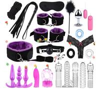 ZeeKoug Conjunto de 25 Piezas púrpura, combinación de Equipos de Entrenamiento de Yoga de Pareja, Conjunto de Entrenamiento de Fuerza, Set de Accesorios de Cosplay, Regalo de Pareja