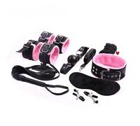 ZeeKoug Juego De 8 Piezas Rosa con Accesorios De Entrenamiento De Estiramiento De Fitness De Cuero Ajustables, Ejercicios De Yoga De CinturóN EláStico Suave, Regalos para Parejas