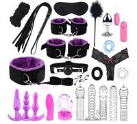 ZeeKoug Ocio 25 Piezas PúRpura Yoga Ejercicio Conjunto Accesorios, Adecuado para El Equipo De Entrenamiento En El Hogar, TamañO Ajustable, Regalo De Pareja