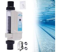 ZEEKYFOR Clorador de Agua Salada para Piscinas con Indicador de Salinidad, Clorador de Sal por Electrólisis para SPA y Piscinas, Función de Limpieza Automática 60m3/12g/h