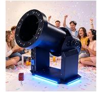 ZEEKYFOR máquina de Confeti eléctrica Profesional de 1500W con Luces LED, Cañón de Confeti de 4~5 m con Control Remoto para Cumpleaños, Bodas, Fiestas, Espectáculos