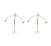 Zeelyde - Juego de 2 piezas de acero físico, juguete cinético, equilibrio de juguete, descompresivo, ciencia, psicología, oficina, juguete para oficina, decoración de oro