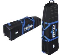 ZEEMO Golf Travel Bag, Mid-Open Protective & Wheeled Airline-Approved Case for Clubs, Stand&CartBag, Waterproof Soft-Sided Cover Made of Heavy Duty Oxford, Black