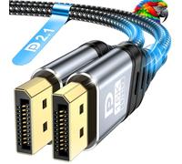 ZEENVIC Cable DisplayPort 3m 2.1, 16K Cable DP 16K@60Hz, 8K@120Hz, 4K@240Hz/165Hz/144Hz 80Gbps, HDR, FreeSync, G-Sync, DSC 1.2a, HDCP 2.2 para Monitores de Juegos, Tarjetas Gráficas