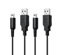 Zeeorymn - Cargador 3DS,cable de cargador para 3DS XL/3DS XL/New 2DS XL/2DS/Dsi XL,1,2 m/ 3,9 ft cable de carga USB USB de alimentación 2pcs negro