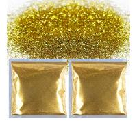 Zeeorymn Purpurina Dorada 100g,Purpurina DIY,Polvo Metálico con Fina,Glitter para Manualidad para Navidad Maquillaje y Manualidades, Cuerpo, Cabello Uñas y Arte Decoración