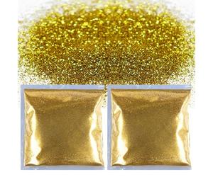 Zeeorymn Purpurina Dorada 100g,Purpurina DIY,Polvo Metálico con Fina,Glitter para Manualidad para Navidad Maquillaje y Manualidades, Cuerpo, Cabello Uñas y Arte Decoración