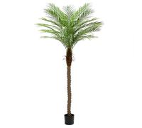 ZEEOZE 210 cm Palmera Artificial Phoenix Palmeras Artificiales Altas con 15 Hojas Ajustables Plantas Artificiales Phoenix para Patio Exterior Piscina Oficina en Casa Salón Jardín (1 Unidad, 210 cm)