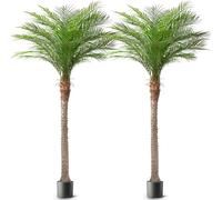 ZEEOZE 270 cm Palmera Artificial Phoenix Palmeras Artificiales Altas con 21 Hojas Ajustables Plantas Artificiales Phoenix para Patio Exterior Piscina Oficina en Casa Salón Jardín (2 Unidad, 270 cm)