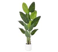 ZEEOZE Planta Artificial Ave del Paraíso 180cm Plantas Artificiales Decorativas con 13 Hojas de Plátano,Planta Artificial Grande Interior con Maceta Blanca para Decoracion Hogar Salon Casa Room Decor