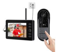 Zeerkeer 1080 Timbre inalámbrico con Cámara, Pantalla de 4,3 Pulgadas Videoportero Exterior IP65, Intercomunicador 2.4G Visión Nocturna, Timbre Inteligente Interior para Hogar