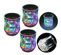 Zeerkeer Beber Vasos con 5 LED ，Vasos de Whisky con Cambio de Color Luces de acrílico Plexiglás Vasos de luz LED inductivos para Bar Beber Borbón, Cócteles, Vodka