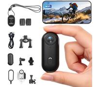 Zeerkeer Mini Camara Deportiva 1080p con Lente Gran Angular de 120°, Cordón Magnético y Clip de 360°, Conexión Wi-Fi, Mini cámara de acción para Casco, Bicicleta, Motocicleta y Deporte al Aire Libre