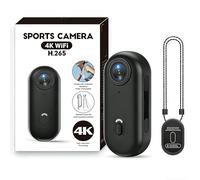 Zeerkeer Mini Cámara Deportiva 4K, Mini Cámara Espía 4K- Cámara De Vlog Impermeable con Clip Giratorio De 360°, WiFi Y Grabación Mientras Se Carga, Cámara POV Manos Libres para Ciclismo, Motociclismo