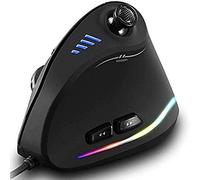 Zeerkeer - Ratón ergonómico (10000 dpi, con Joystick Vertical, 11 Botones programables, Pulgar, reposamuñecas, prevención del síndrome, ratón ergonómico con Cable Gaming, USB