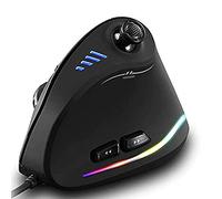 Zeerkeer Ratón Vertical ergonómico, Mouse Vertical RGB con Cable para Juegos con Joystick, 11 Botones programables, 5 dpi Ajustables (1500-2500-4000-7000-10000) para PC, Escritorio, Laptop