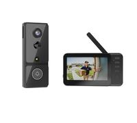 Zeerkeer Timbre con Cámara Exterior Sin WiFi ni App con Monitor IPS de 4,3", Videoportero Inalámbrico 2,4G con Grabación TF, Batería 4000mAh, IP65 Impermeable, Visión Nocturna y Ángulo 170°
