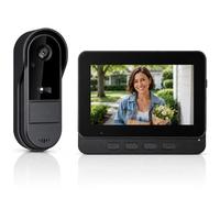 Zeerkeer Timbre Inalámbrico Exterior Impermeable 1080P, Videoportero con Cámara Inalámbrico de 4,3 Pulgadas, Intercomunicador de Vídeo Exterior con Pantalla Ángulo de Visión 170°
