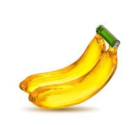 ZEERSHEE Figura de plátano de cristal soplado a mano, adornos de plátano de cristal, colección de arte de frutas de imitación, decoración adecuada para cocina, sala de estar, estudio
