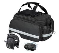 ZeeSunMm Alforja Bicicleta 3 en 1 Bolsa Bicicleta Trasera, 10L-25L Bolsa Trasera para Bicicleta Impermeable Extensible Bolsa Portaequipajes de Bicicleta Alforja para Ciclismo Viajes Camping (Negro)